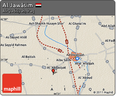 Shaded Relief Map of Al Jawāsim