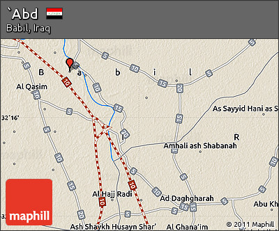Shaded Relief Map of `Abd