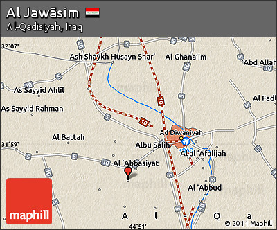 Shaded Relief Map of Al Jawāsim