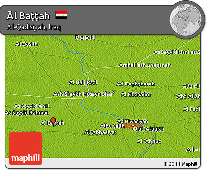 Physical Panoramic Map of Āl Baţţah