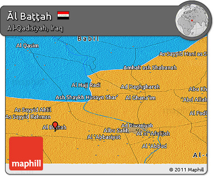 Political Panoramic Map of Āl Baţţah