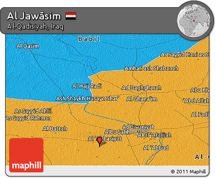 Political Panoramic Map of Al Jawāsim