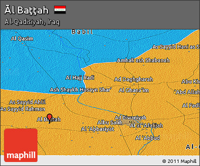 Political Panoramic Map of Āl Baţţah