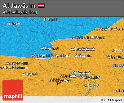 Political Panoramic Map of Al Jawāsim
