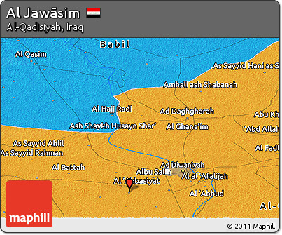 Political Panoramic Map of Al Jawāsim
