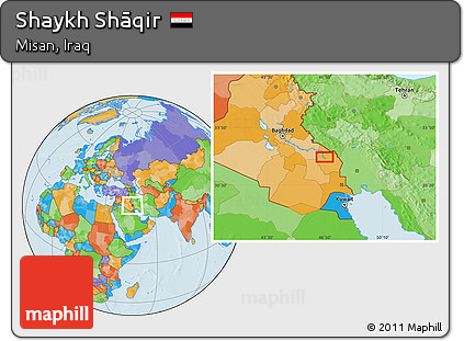 Political Location Map of Shaykh Shāqir