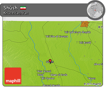 Physical 3D Map of Shūsh