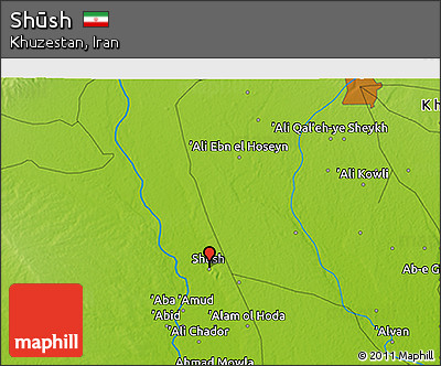 Physical 3D Map of Shūsh