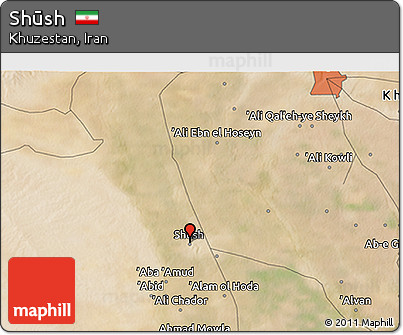 Satellite 3D Map of Shūsh