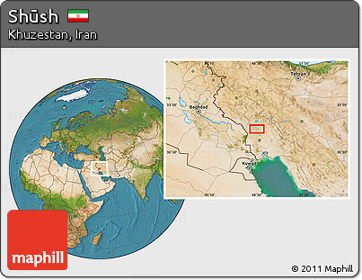 Satellite Location Map of Shūsh