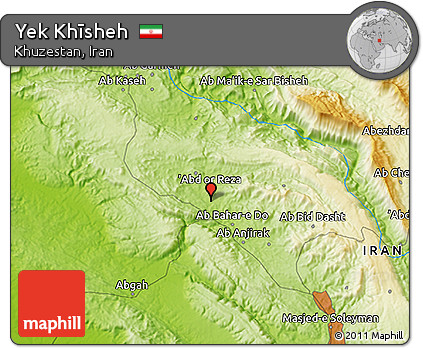 Physical 3D Map of Yek Khīsheh