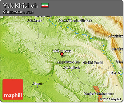 Physical 3D Map of Yek Khīsheh