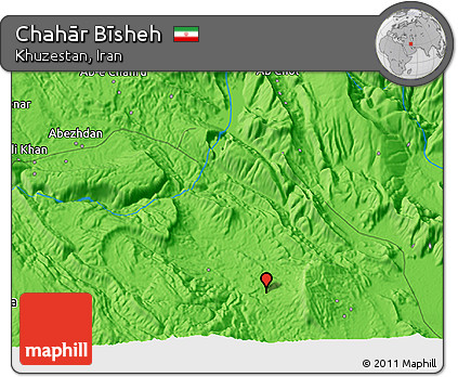 Political 3D Map of Chahār Bīsheh