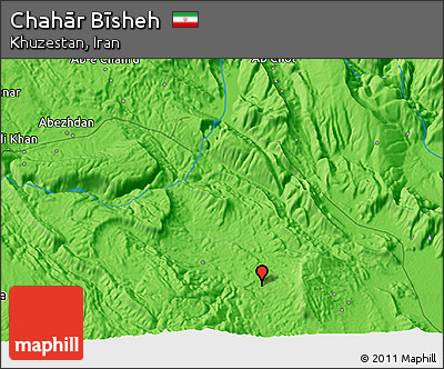 Political 3D Map of Chahār Bīsheh