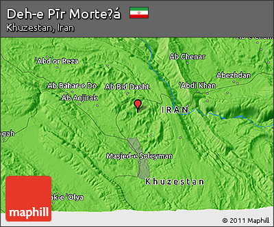 Political 3D Map of Deh-e Pīr Morteẕá