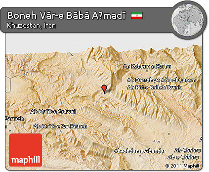 Satellite 3D Map of Boneh Vār-e Bābā Aḩmadī