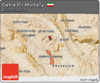 Satellite 3D Map of Deh-e Pīr Morteẕá