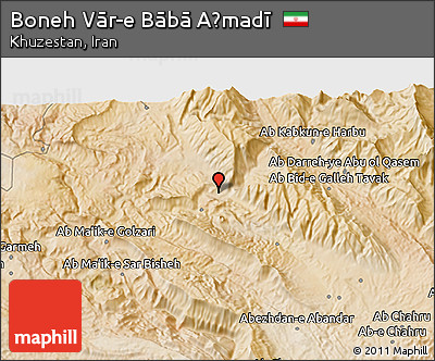 Satellite 3D Map of Boneh Vār-e Bābā Aḩmadī