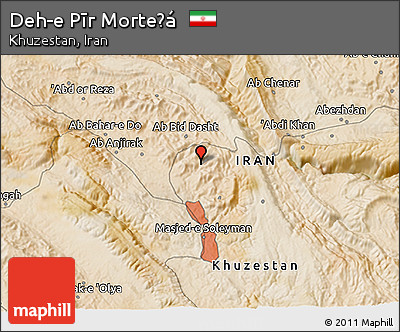 Satellite 3D Map of Deh-e Pīr Morteẕá