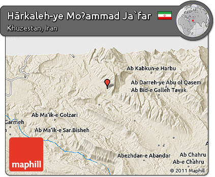 Shaded Relief 3D Map of Hārkaleh-ye Moḩammad Ja`far