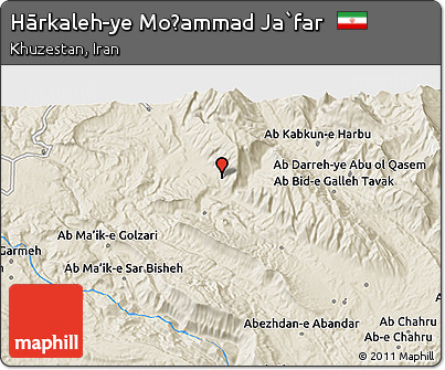 Shaded Relief 3D Map of Hārkaleh-ye Moḩammad Ja`far