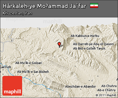 Shaded Relief 3D Map of Hārkaleh-ye Moḩammad Ja`far