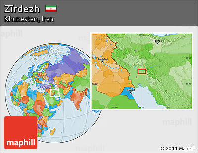 Political Location Map of Zīrdezh