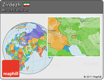 Political Location Map of Zīrdezh