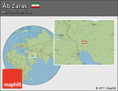 Savanna Style Location Map of Āb Zarak