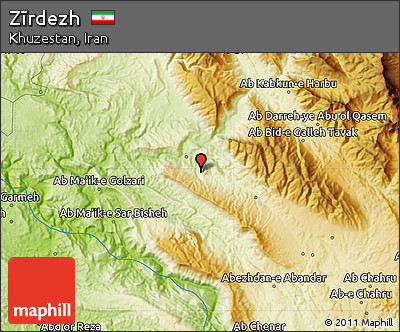 Physical Map of Zīrdezh