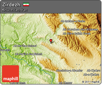 Physical Map of Zīrdezh