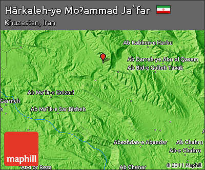 Political Map of Hārkaleh-ye Moḩammad Ja`far