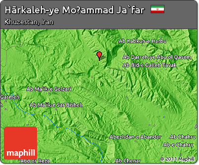 Political Map of Hārkaleh-ye Moḩammad Ja`far