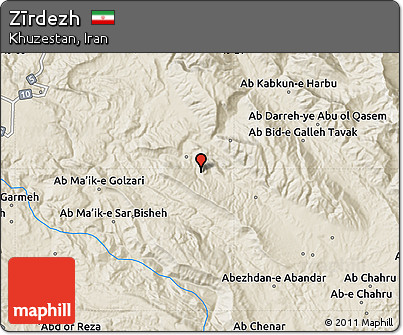 Shaded Relief Map of Zīrdezh