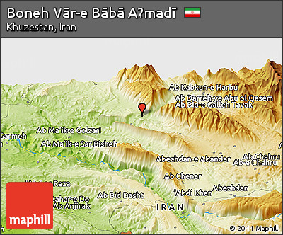 Physical Panoramic Map of Boneh Vār-e Bābā Aḩmadī