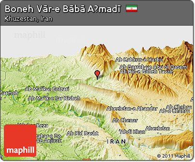 Physical Panoramic Map of Boneh Vār-e Bābā Aḩmadī