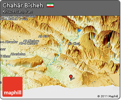 Physical Panoramic Map of Chahār Bīsheh