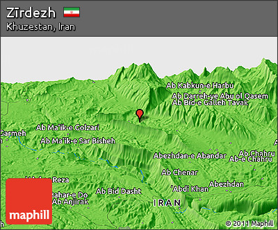 Political Panoramic Map of Zīrdezh