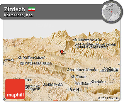 Satellite Panoramic Map of Zīrdezh
