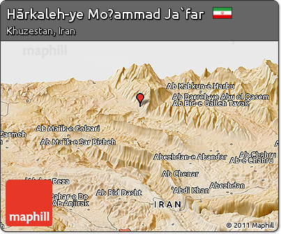 Satellite Panoramic Map of Hārkaleh-ye Moḩammad Ja`far