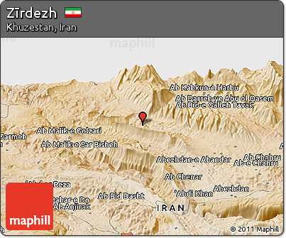 Satellite Panoramic Map of Zīrdezh
