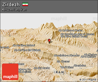 Satellite Panoramic Map of Zīrdezh