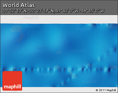 Physical 3D Map of the Area around 32° 8' 5" N, 49° 13' 30" W