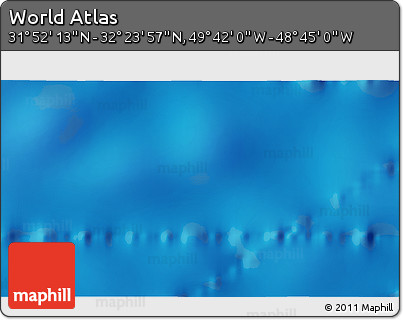 Physical 3D Map of the Area around 32° 8' 5" N, 49° 13' 30" W