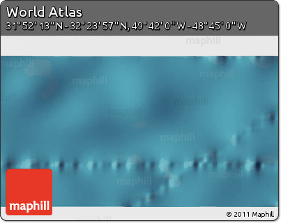 Satellite 3D Map of the Area around 32° 8' 5" N, 49° 13' 30" W