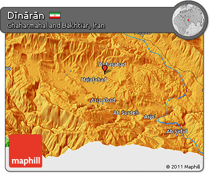 Political 3D Map of Dīnārān
