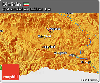 Political 3D Map of Dīnārān