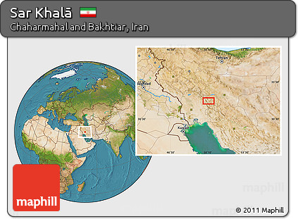 Satellite Location Map of Sar Khalā