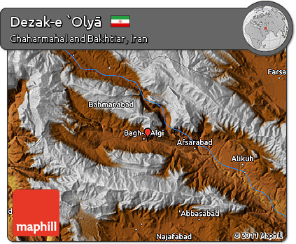 Physical Map of Dezak-e `Olyā