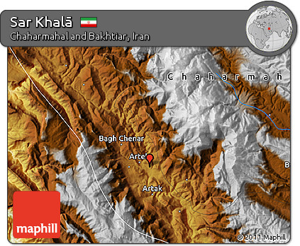 Physical Map of Sar Khalā